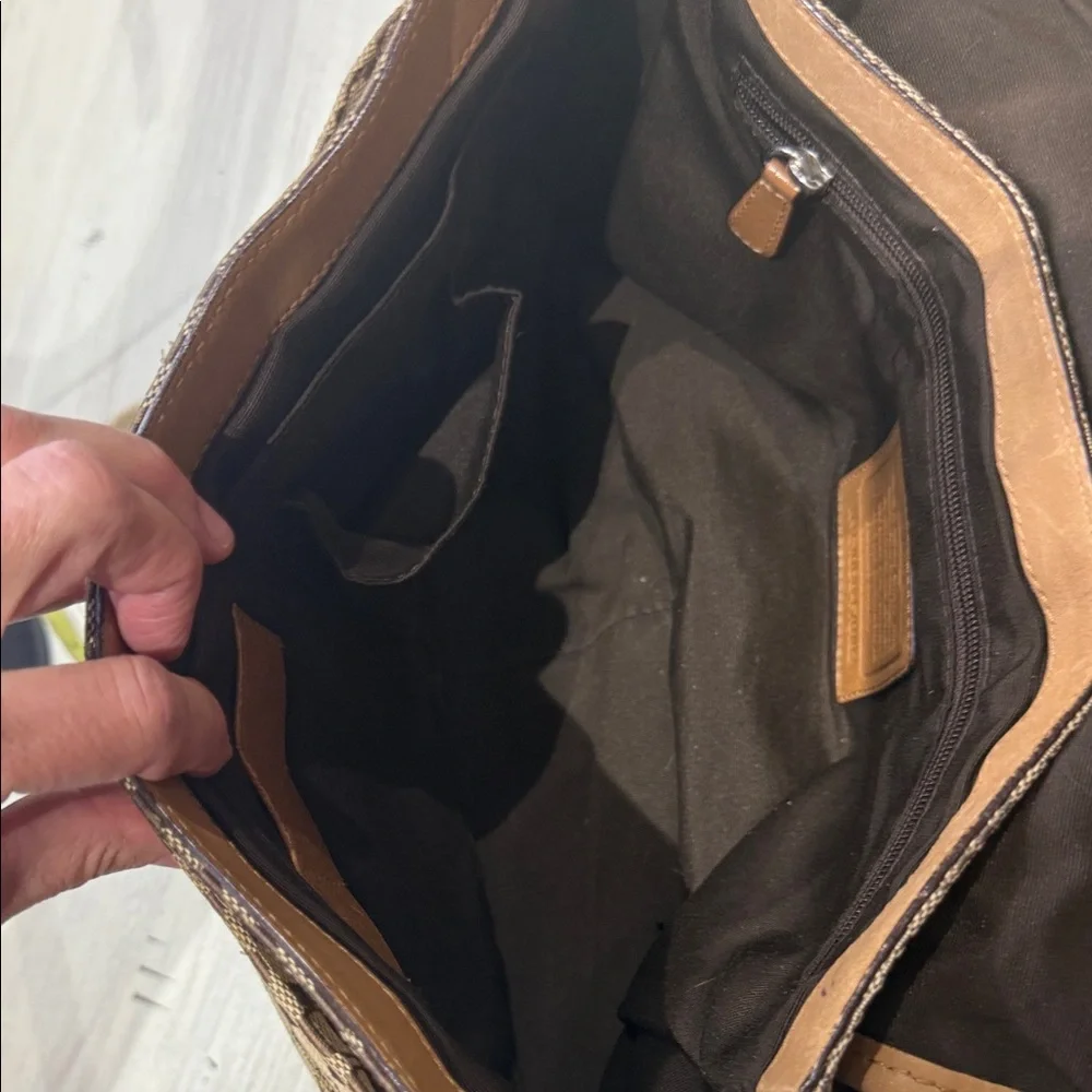 Coach Voyager Small C  Messenger/Crossbody Bag in Brown and Tan